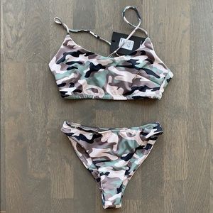 NWT Fashion Nova Brigade Babe Bikini - Light Camo